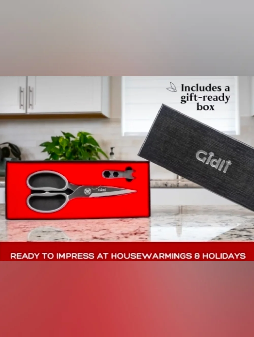 Premium Kitchen Scissors by Gidli- Heavy Duty Kitchen Shears